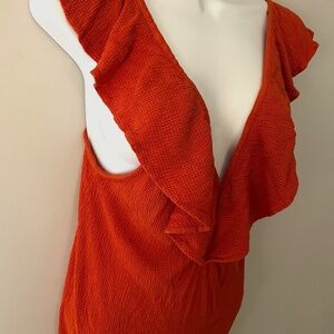 ZARA SIZE MEDIUM DRESS ORANGE TROPICAL BOHEMIAN BOHO VACATION